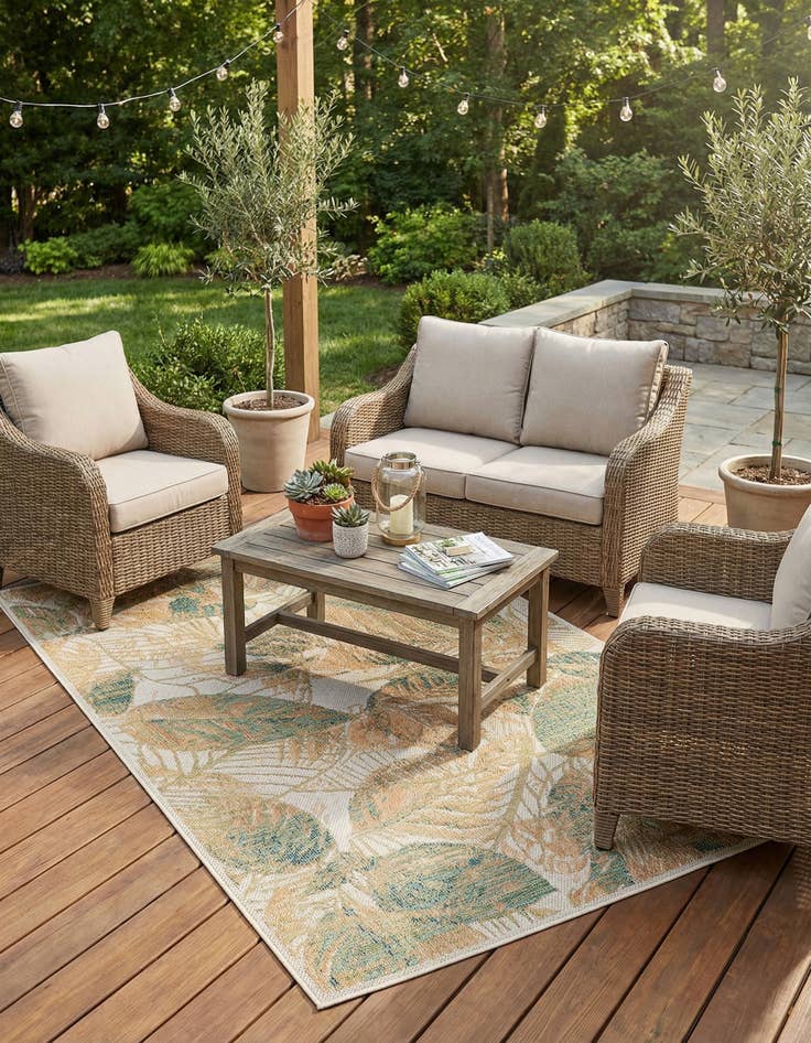 Detail image of 5' 3 x 7' 7  Washable Baja Indoor / Outdoor Rug