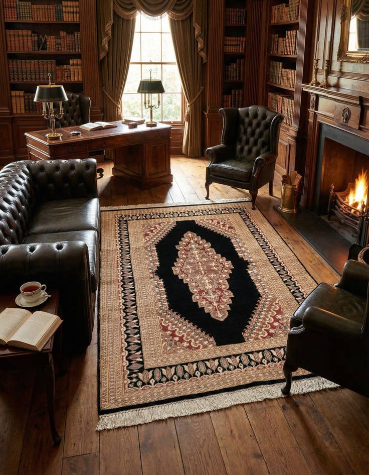 Detail image of  4' 2 x 5' 11  Hand Knotted Bokhara Oriental Rug