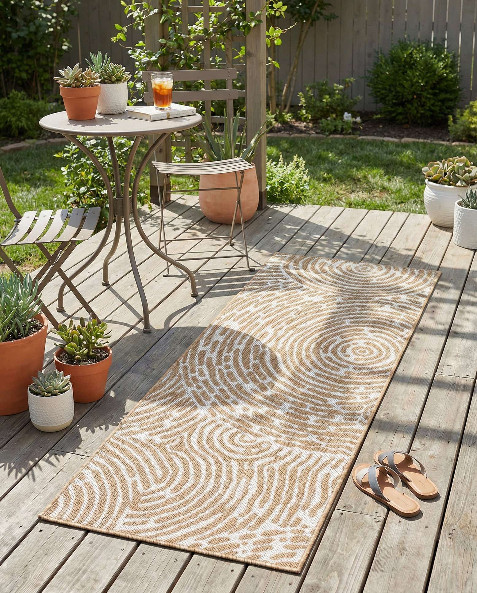 2' x 5' 3 Easy-Clean Modern Indoor / Outdoor Runner Rug