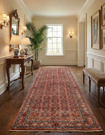 3' 8 x 10' 6 Hand Knotted Farahan Persian Wool Runner Rug