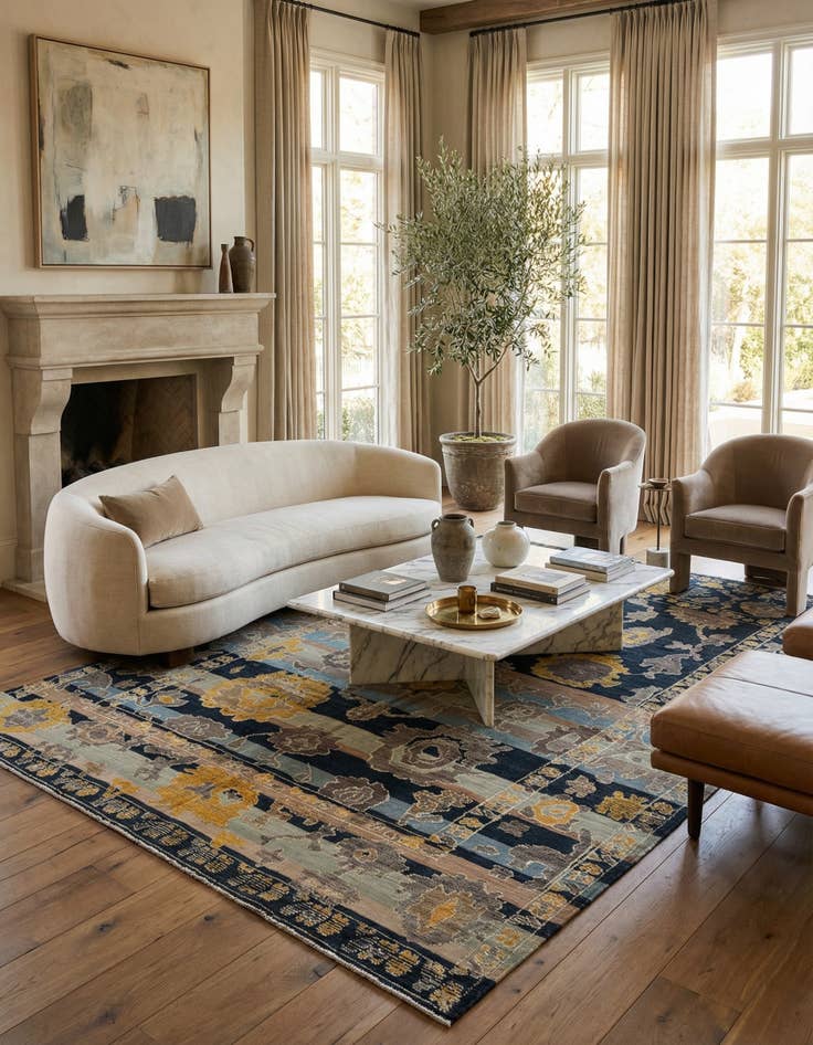 Detail image of 10' x 13' 10  Hand Knotted Oushak Wool Rug