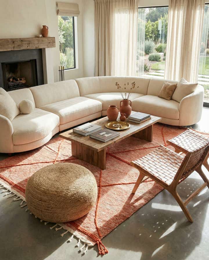 6' 6 x 10' 5 Hand Knotted Moroccan Wool Rug
