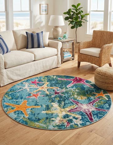 7' 1 x 7' 1 Washable Amalfi Round Rug