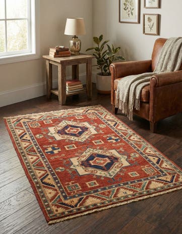 3' 1 x 4' 10 Hand Knotted Kazak Rug