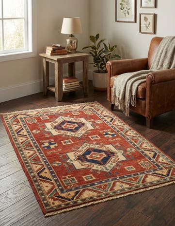 3' 1 x 4' 10 Hand Knotted Kazak Rug