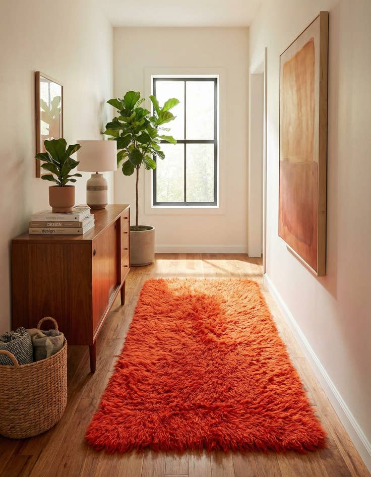 Detail image of  2' 4 x 4' 9  Hand Knotted Moroccan Wool Runner Rug