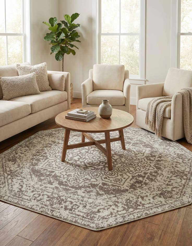 Detail image of 5' 3 x 5' 3 Arlington Octagon Rug