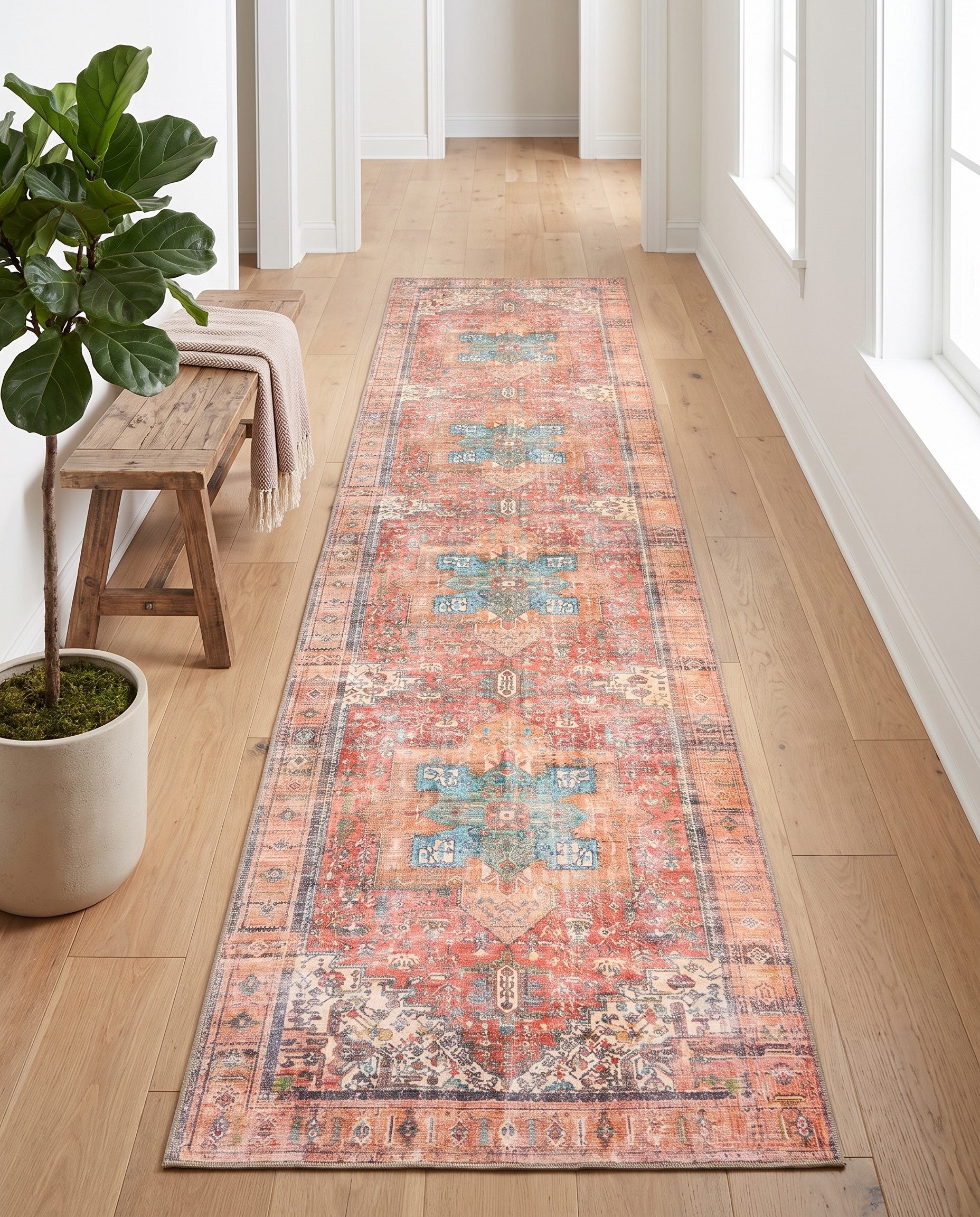 2' 6 x 14' Washable Timeless Runner Rug