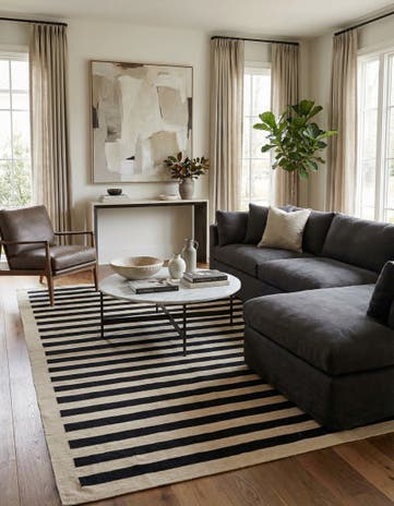 6' 6 x 9' 8 Hand Woven Kilim Modern Wool Rug