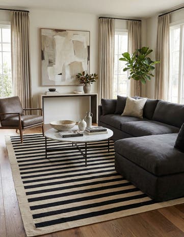6' 6 x 9' 8 Hand Woven Kilim Modern Wool Rug