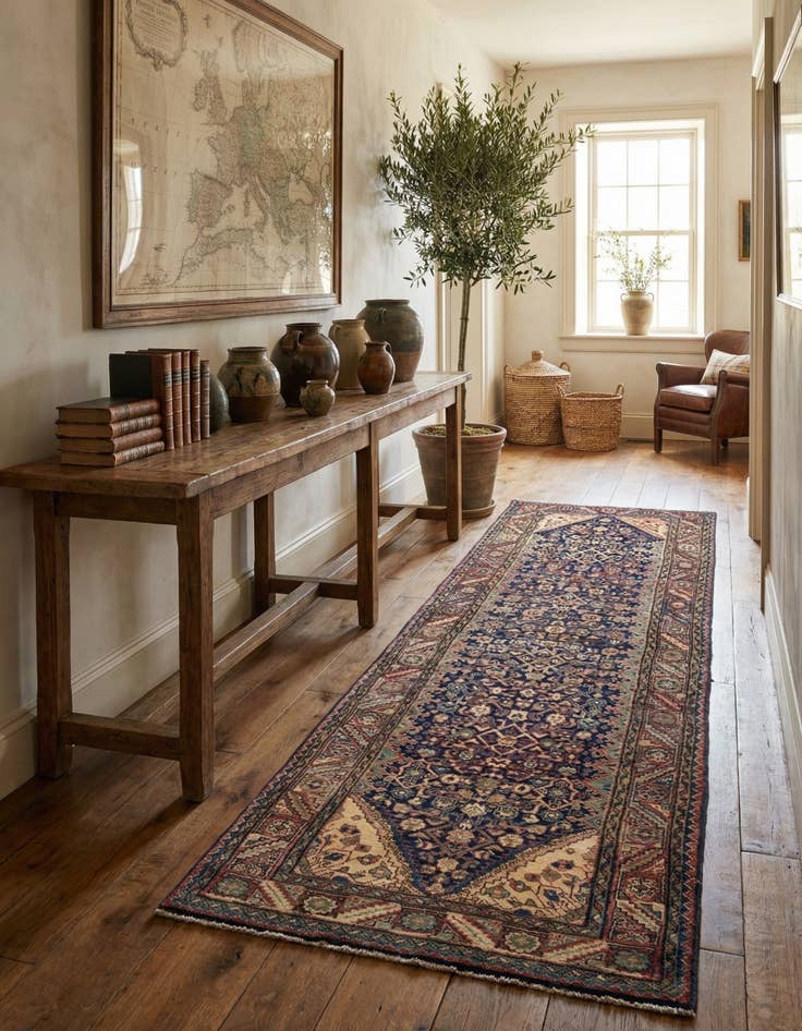 Detail image of 3' 5 x 10' 10  Hand Knotted Shahsavand Persian Wool Runner Rug