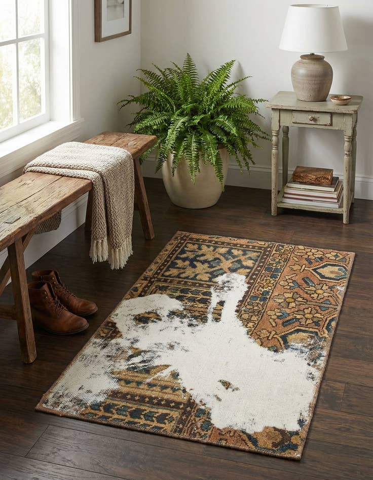 Detail image of 2' x 3' 6  Hand Knotted Ultra Vintage Persian Wool Rug