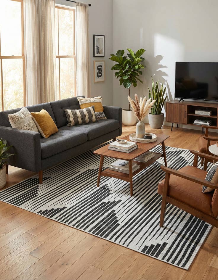 Detail image of 7' x 10' Easy-Clean Modern Indoor / Outdoor Rug
