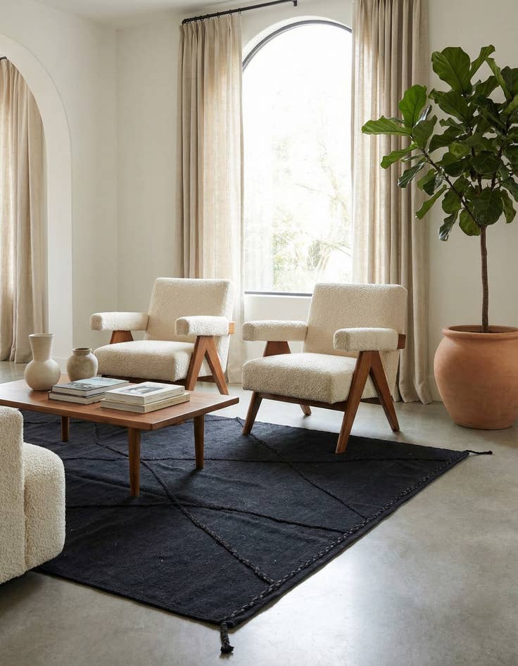 Detail image of 5' 8 x 8'  Hand Knotted Moroccan Wool Rug