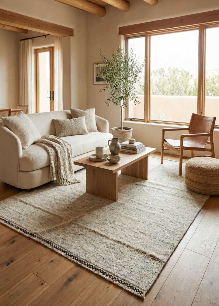 5' 1 x 8' Hand Knotted Moroccan Wool Rug