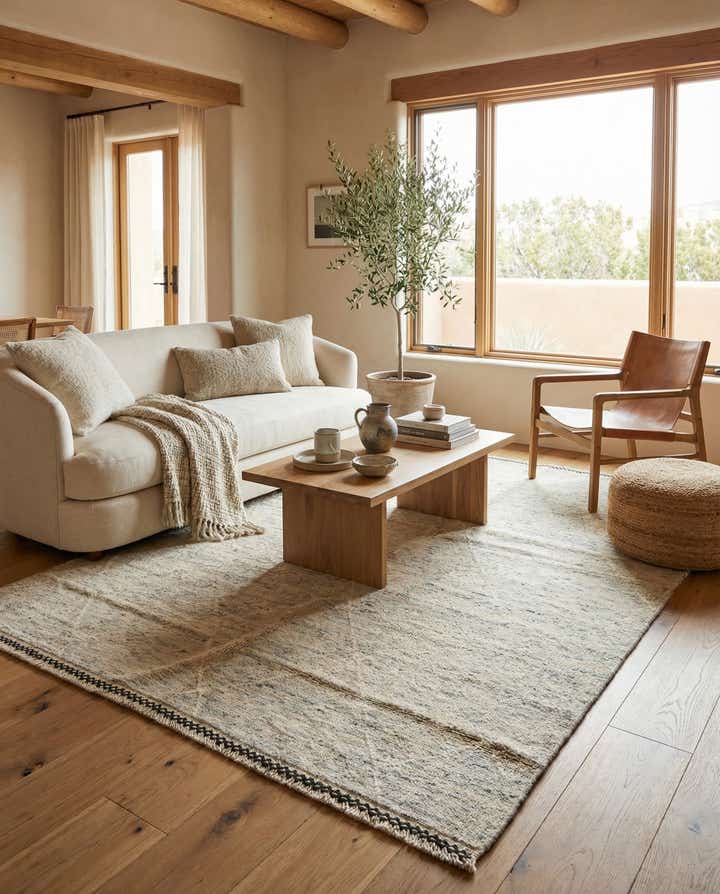 5' 1 x 8' Hand Knotted Moroccan Wool Rug