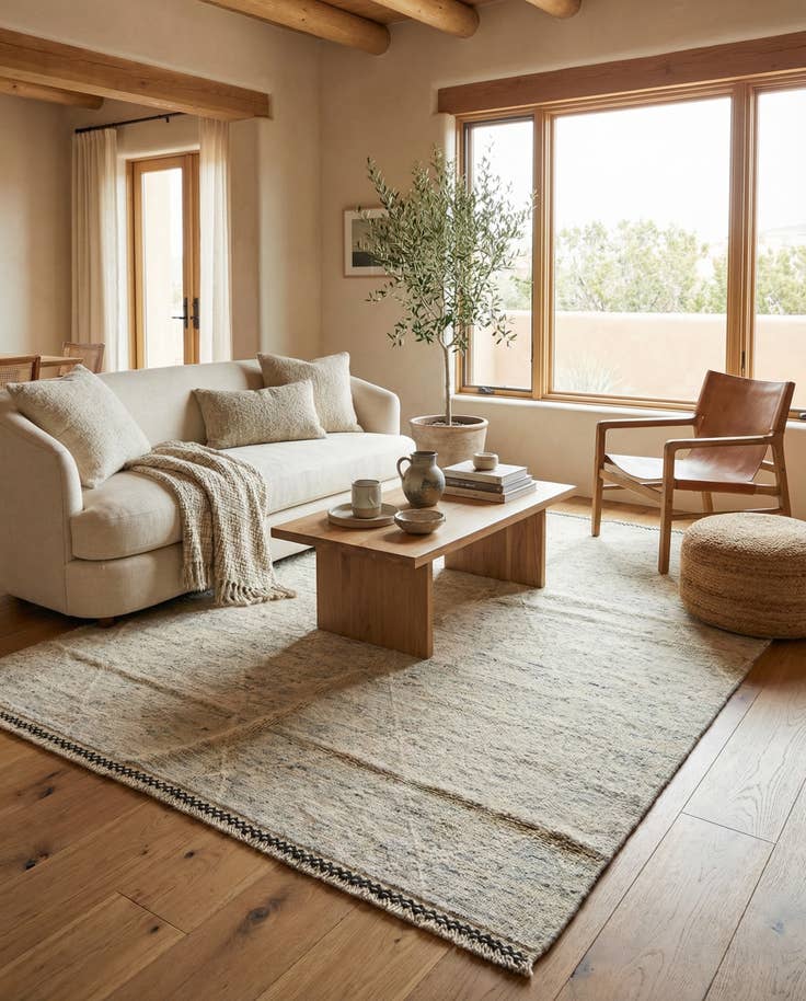 Detail image of 5' 1 x 8' Hand Knotted Moroccan Wool Rug