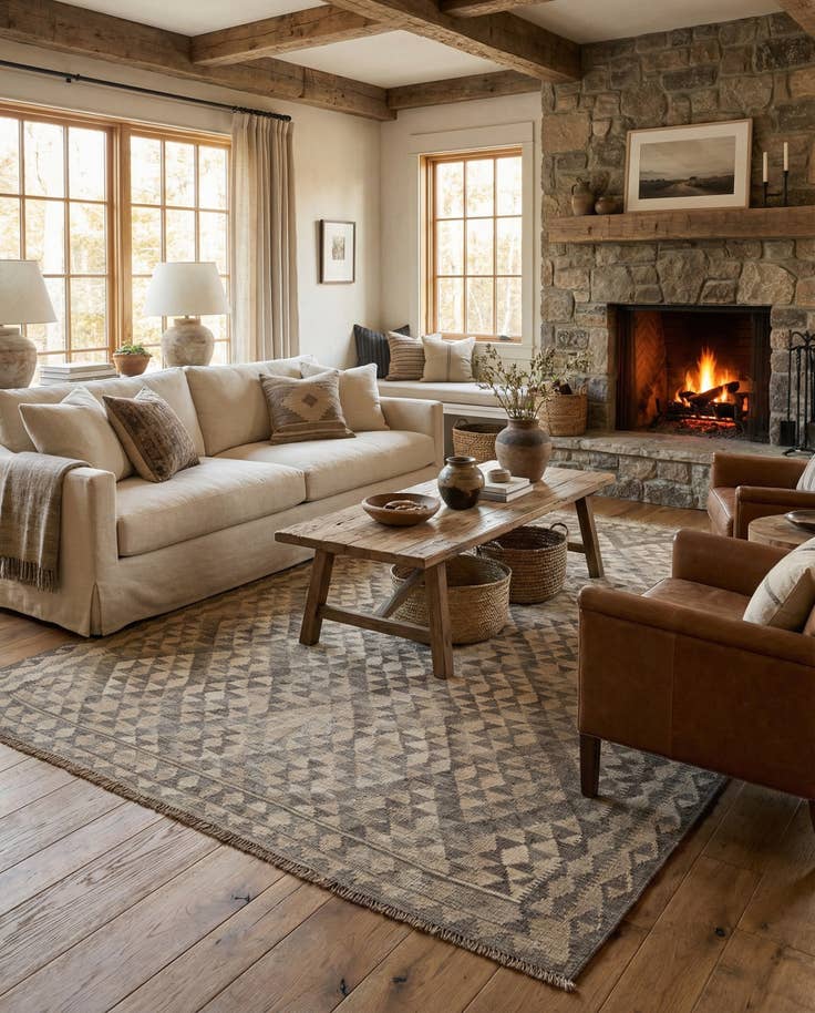 Detail image of 5' 9 x 7' 9 Hand Woven Kilim Maymana Wool Rug