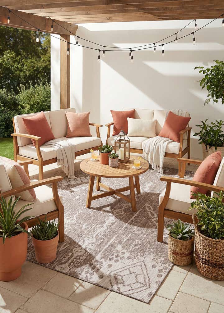 7' x 10' Easy-Clean Bohemian Indoor / Outdoor Rug