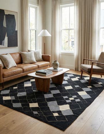 5' 1 x 6' 6 Hand Woven Kilim Modern Wool Rug