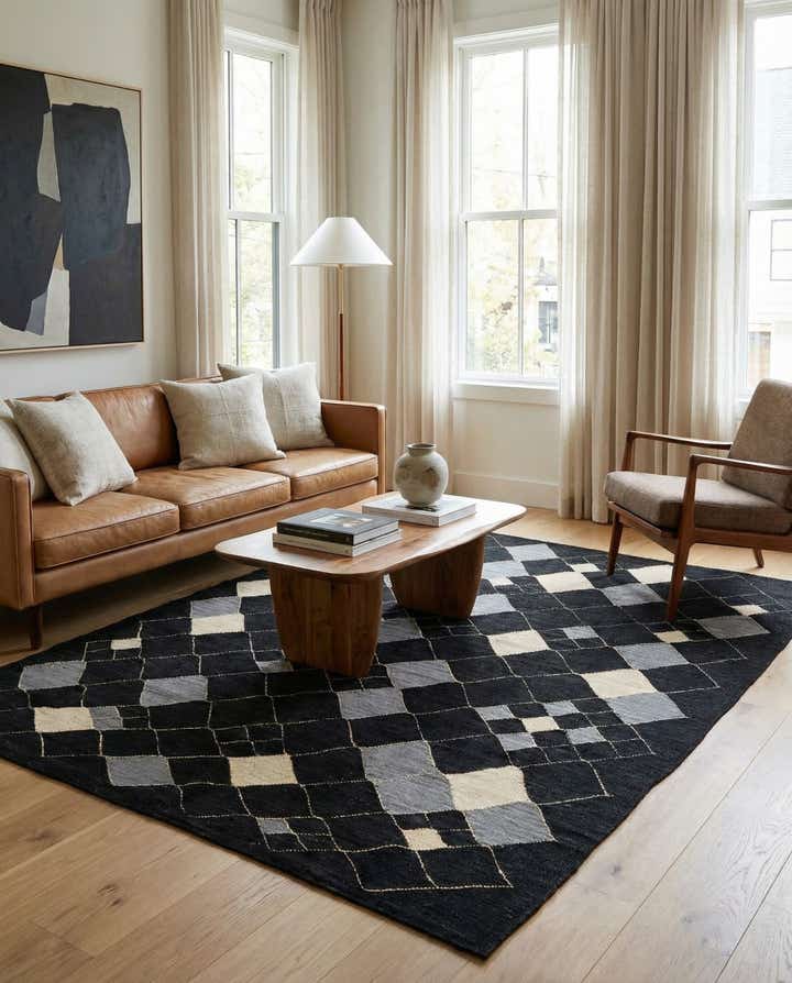 5' 1 x 6' 6 Hand Woven Kilim Modern Wool Rug