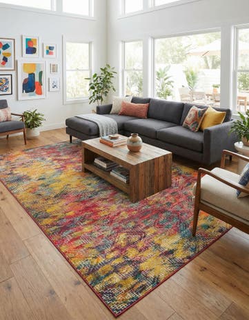 9' 10 x 14' Washable Vivid Rug