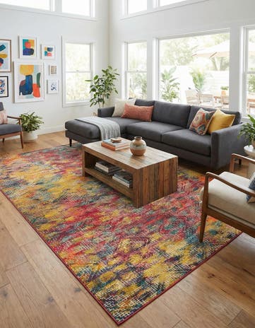 9' 10 x 14' Washable Vivid Rug
