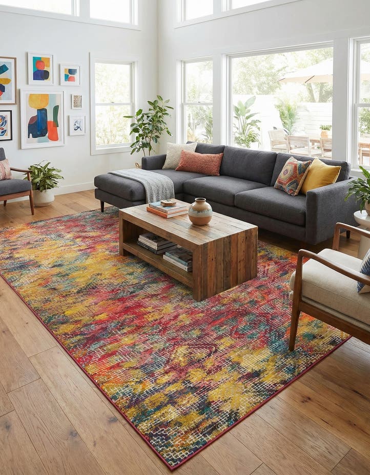 9' 10 x 14' Washable Vivid Rug