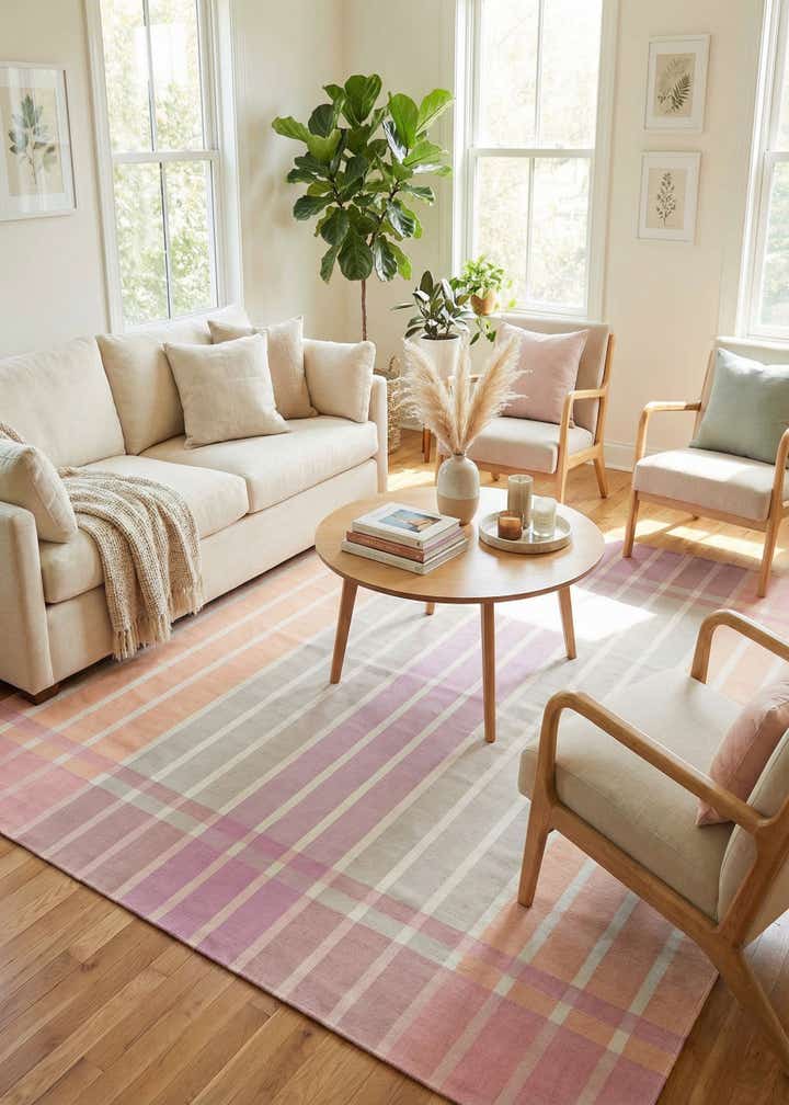 10' x 10' Easy-Clean Striped Indoor / Outdoor Square Rug