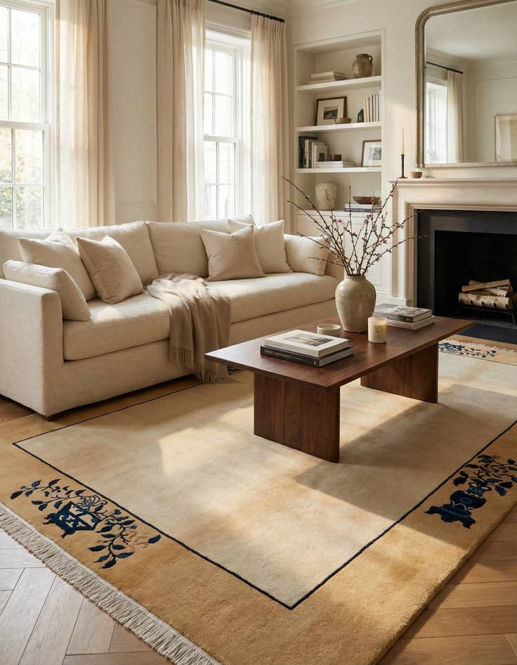 Detail image of 5' 6 x 8'  Hand Knotted Darya Wool Rug