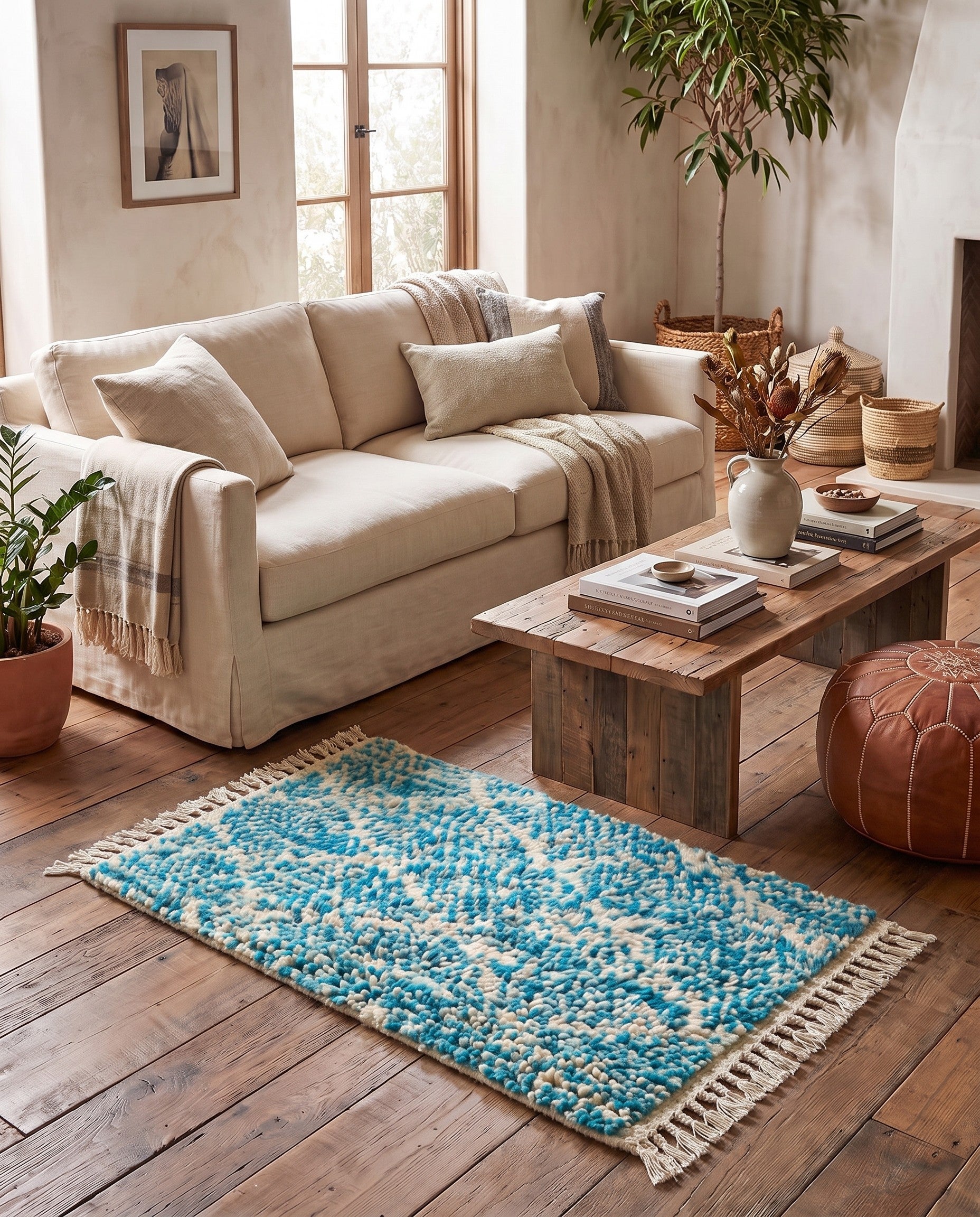 3' 3 x 5' 3 Hand Knotted Moroccan Wool Rug