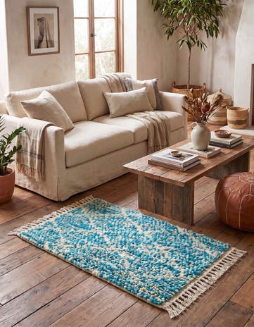 3' 3 x 5' 3 Hand Knotted Moroccan Wool Rug
