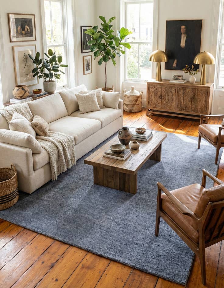 Detail image of  8' 2 x 11' 6 Solid Gabbeh Rug