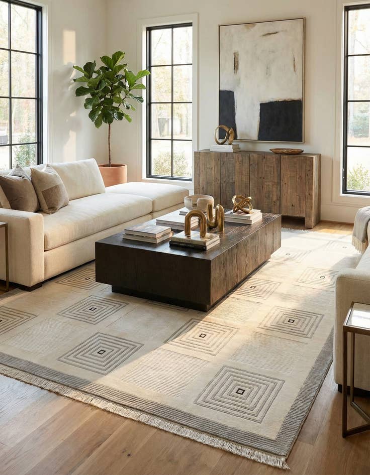 Detail image of 6' 11 x 9' 5  Hand Knotted Darya Wool Rug