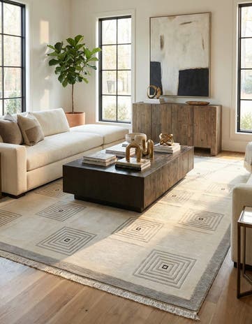 6' 11 x 9' 5 Hand Knotted Darya Wool Rug