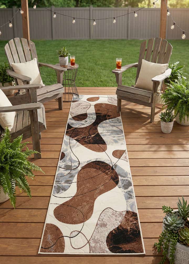 2' 7 x 10' Easy-Clean Modern Indoor / Outdoor Runner Rug