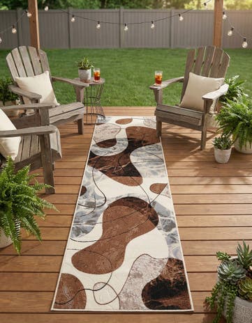 2' 7 x 10' Easy-Clean Modern Indoor / Outdoor Runner Rug