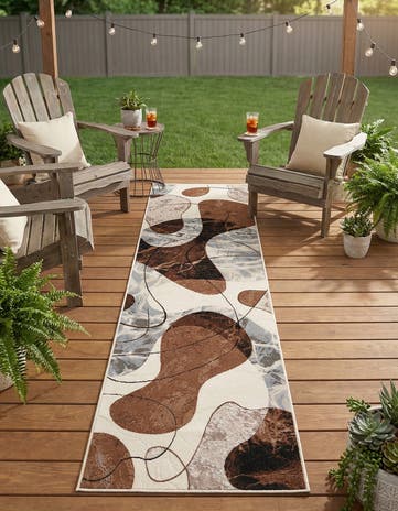 2' 7 x 10' Easy-Clean Modern Indoor / Outdoor Runner Rug