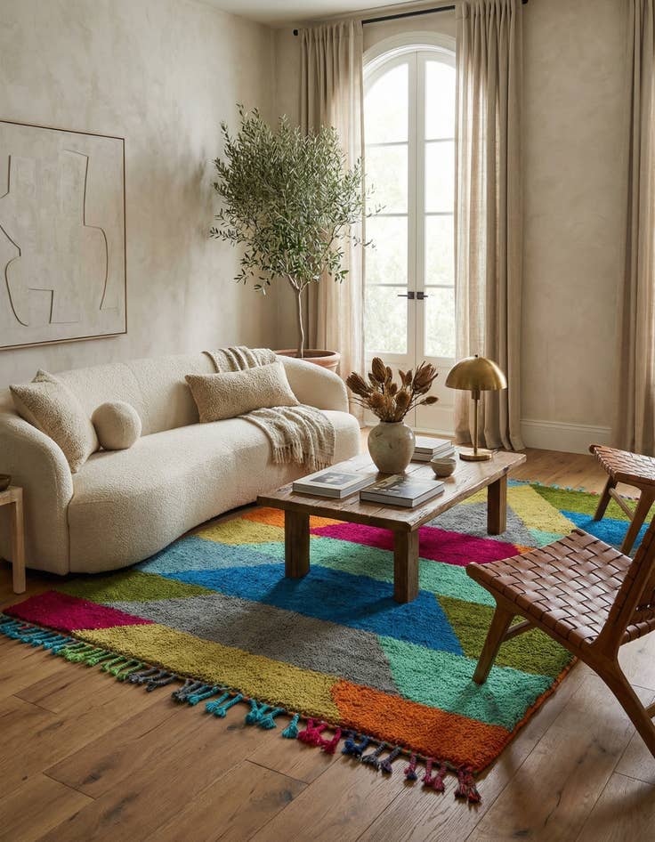 Detail image of 5' 5 x 7' 10  Hand Knotted Moroccan Wool Rug