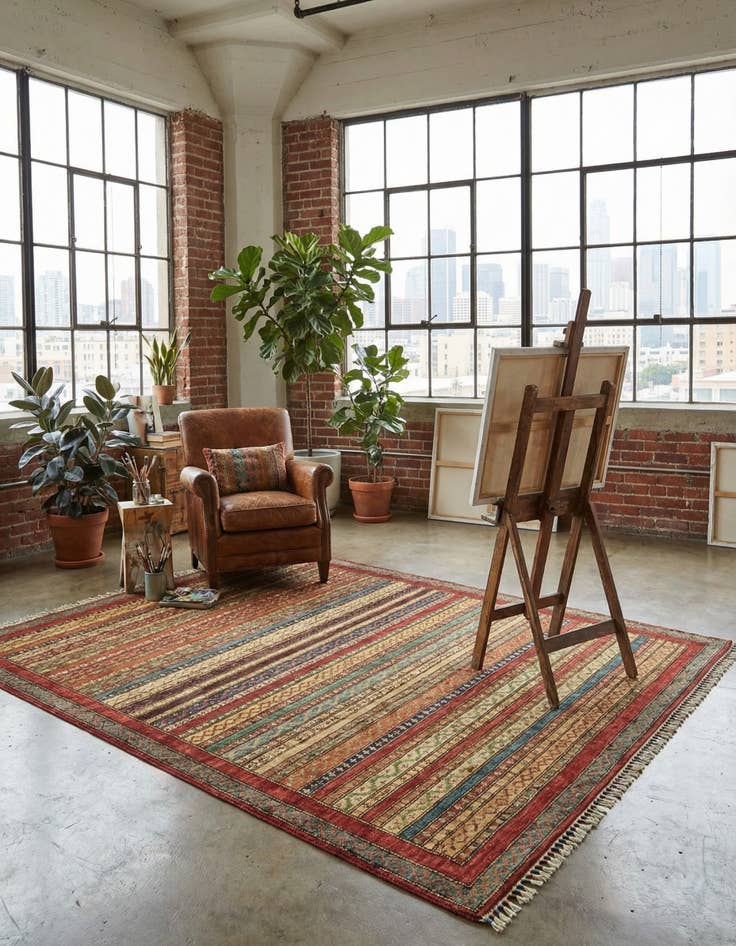 Detail image of 4' 10 x 6' 6  Hand Knotted Ariana Ziegler Rug