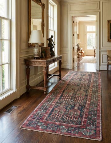 3' 9 x 9' 1 Hand Knotted Ultra Vintage Persian Wool Runner Rug