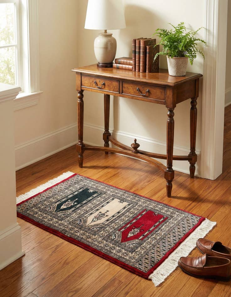 Detail image of 2' x 3' 4  Hand Knotted Bokhara Oriental Wool Rug