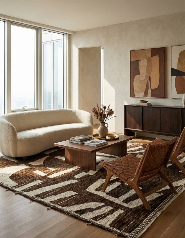 Detail image of 9' 3 x 11' 3  Hand Knotted Beni Marok Rug