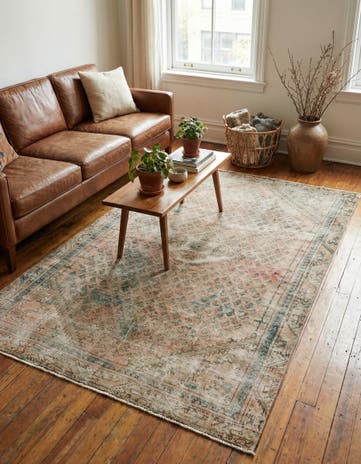 3' 10 x 6' 5 Hand Knotted Ultra Vintage Persian Wool Rug