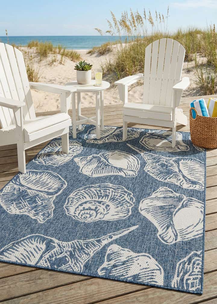5' 3 x 7' Easy-Clean Coastal Indoor / Outdoor Rug