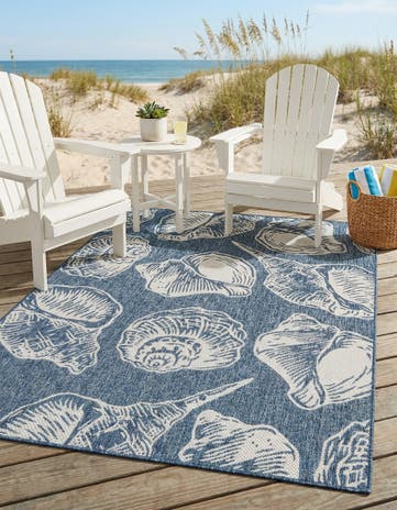 5' 3 x 7' Easy-Clean Coastal Indoor / Outdoor Rug