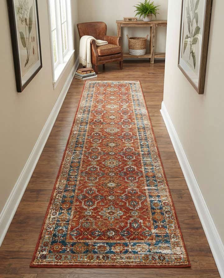 2' 7 x 12' Easy-Clean Traditional Indoor / Outdoor Runner Rug