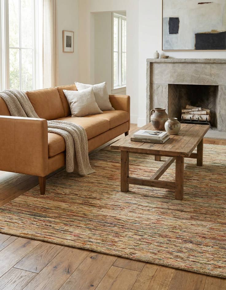 Detail image of  5' x 6' 4  Hand Knotted Modern Ziegler Oriental Rug