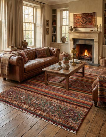4' 11 x 6' 8 Torkman Wool Rug