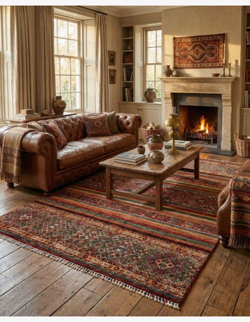 4' 11 x 6' 8 Torkman Wool Rug